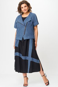 Модель 1428 черный + джинс  Michel Chic