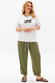 Модель 1377 хаки + белый Michel Chic