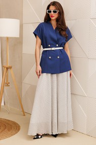 Модель 1347 глубокий синий+белый Anastasia