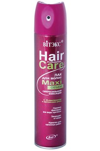 ЛАК для волос PROFESSIONAL HairCare МАXIобъём сверхсильной фиксации с D-пантенолом и протеинами риса