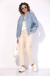 Модель 1517-1507 джинсовый+экрю. Лилиана