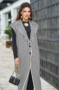 Модель 27173ж черный, молоко полоска VITTORIA QUEEN