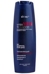 Шампунь & Гель-душ 2в1 для всех типов кожи и волос   Vitex MEN TOBACCO 400 мл