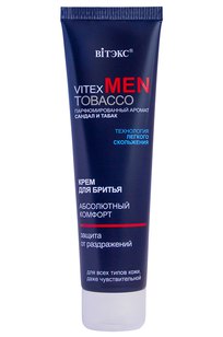 Крем для бритья для всех типов кожи, даже чувствительной Vitex MEN TOBACCO 100 мл